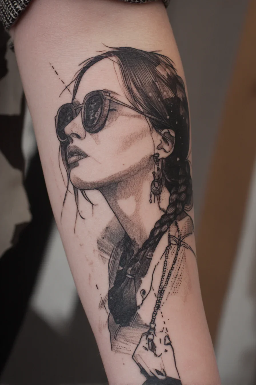 Sketch Portrait Inked in Black