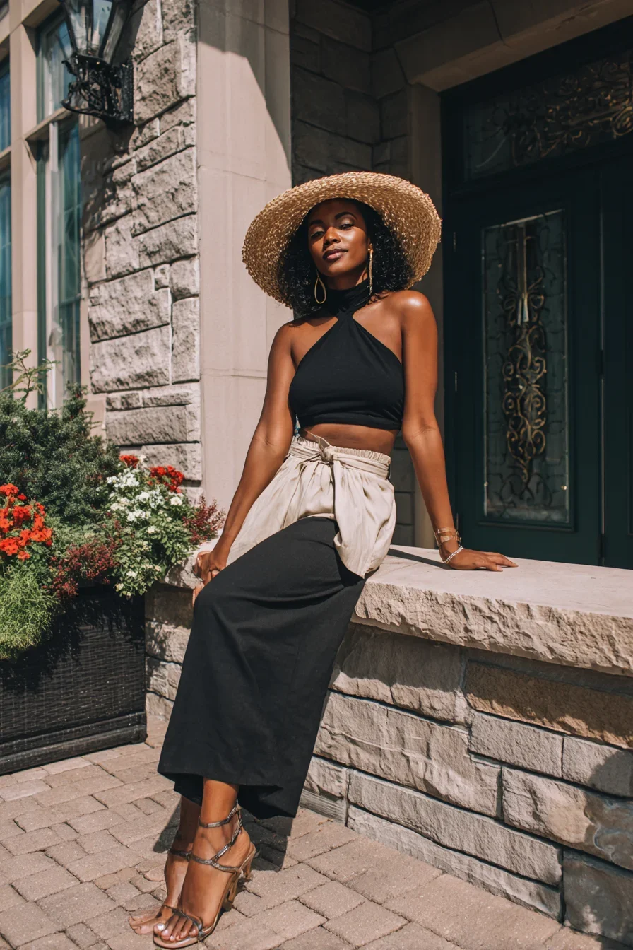 Sun-Soaked Style in Black and Tan