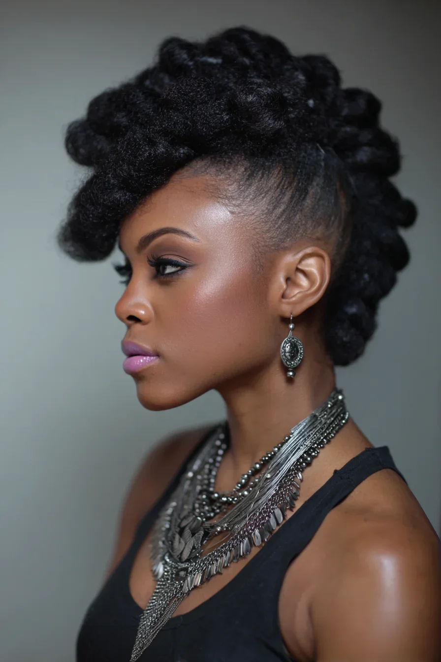 Twisted Mohawk With Shaved Sides