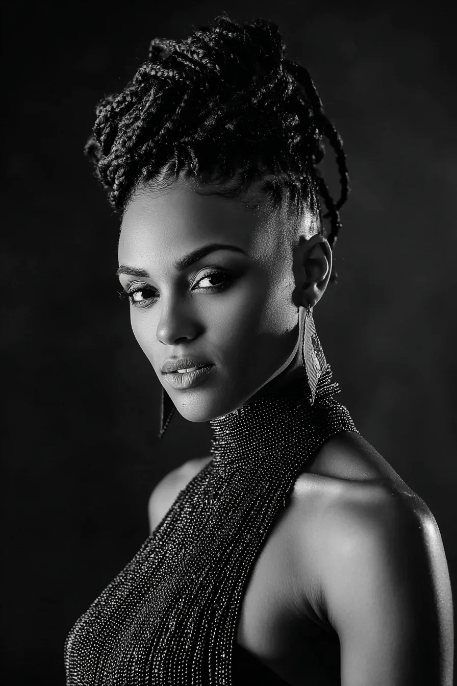 Twisted Updo in Dramatic Light