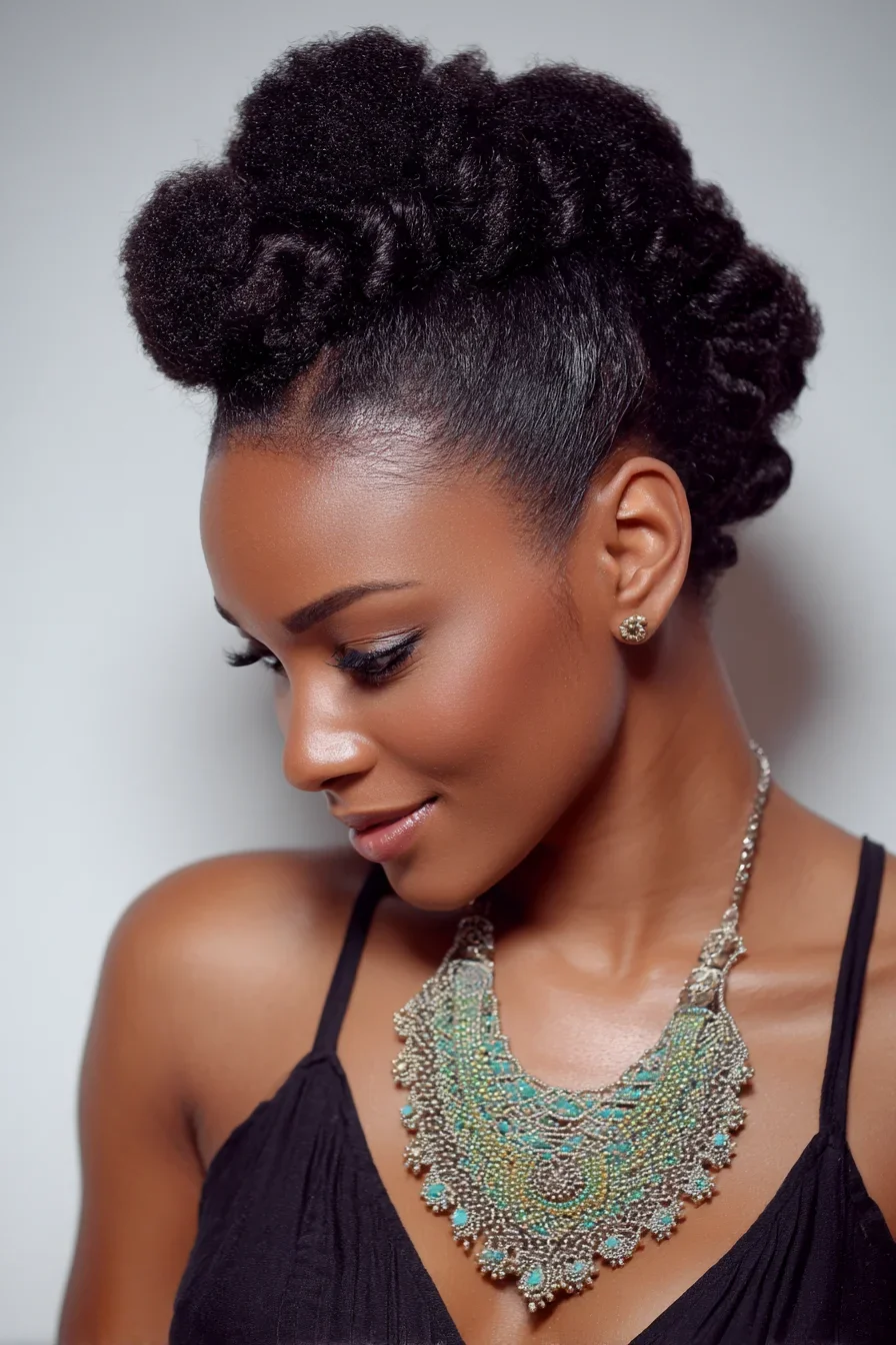 Twisted Updo With Natural Volume