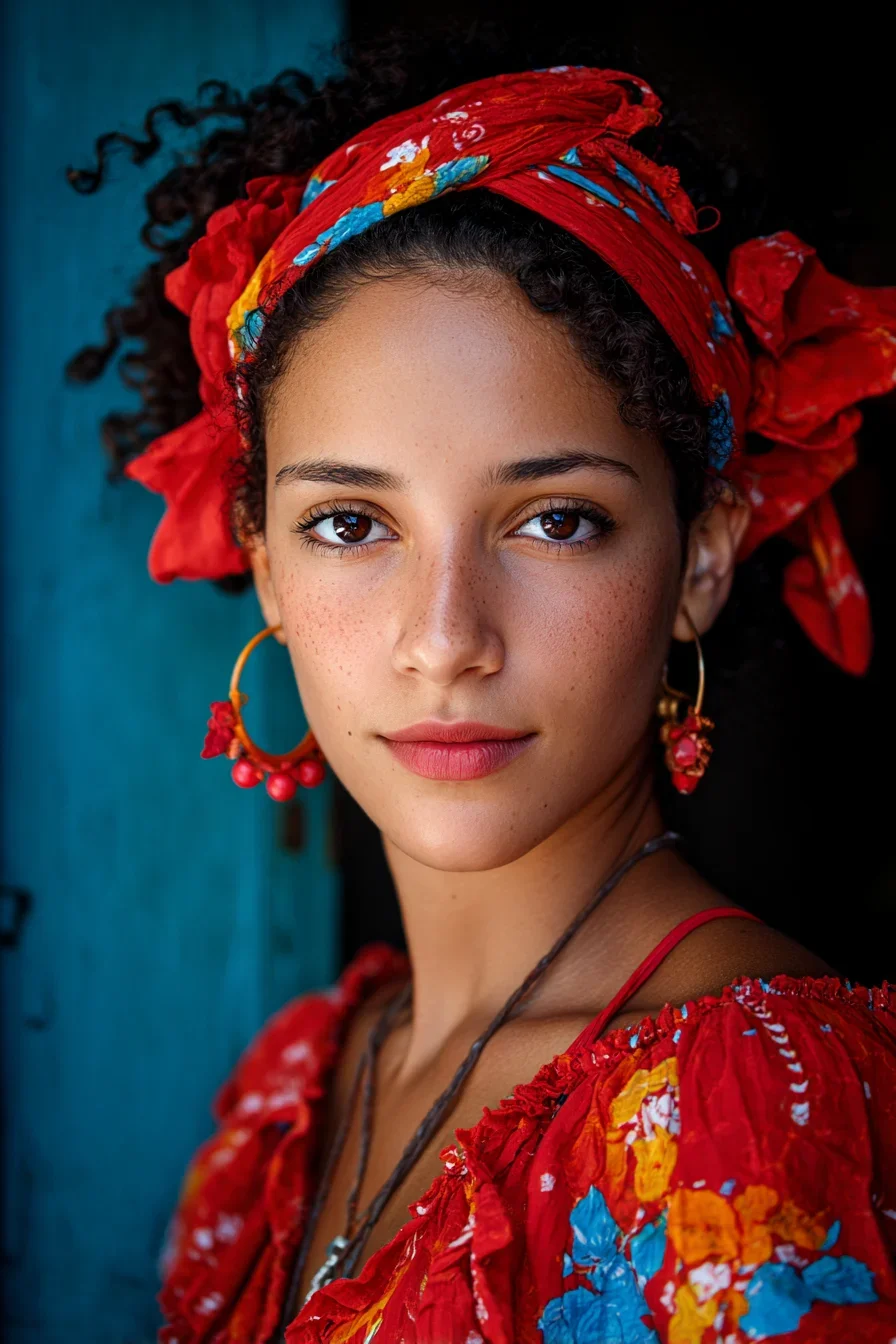 Vibrant in Red Against Turquoise