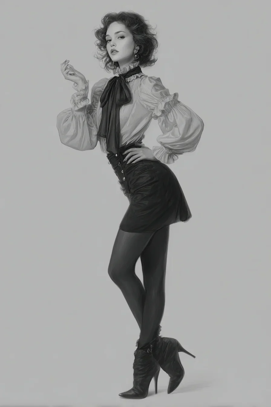 Victorian Blouse Meets Mini Skirt