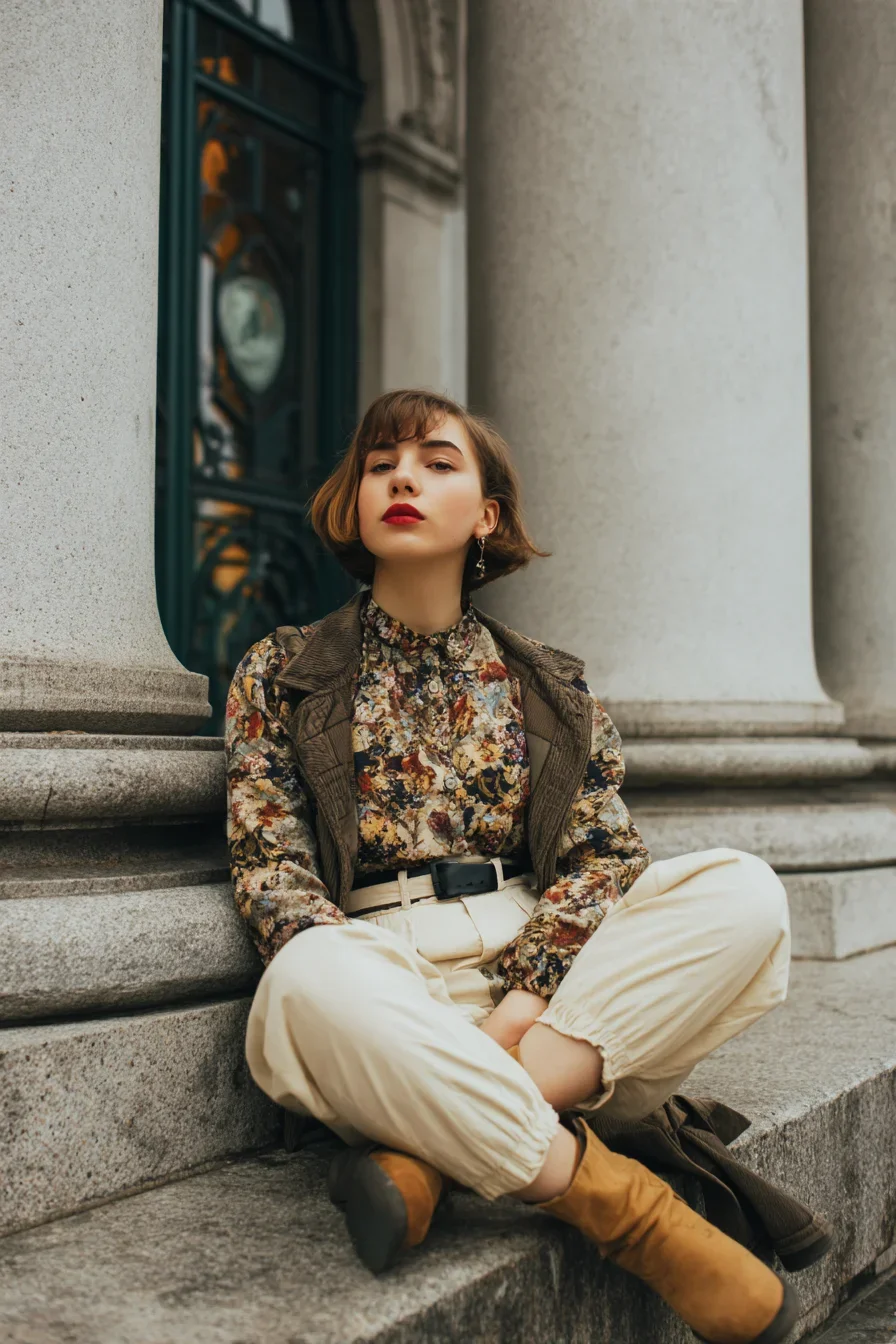 Vintage Layers on Stone Steps