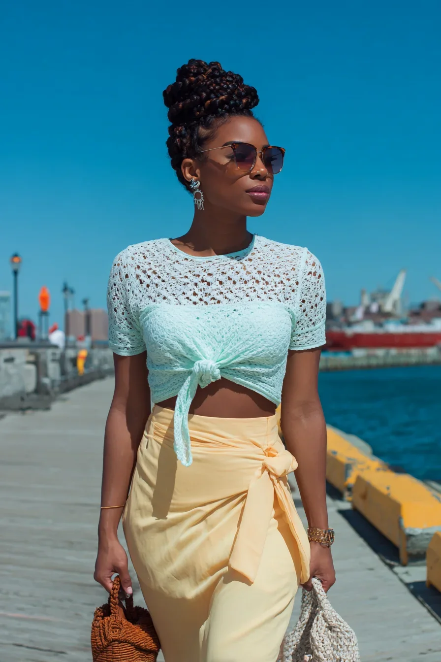 Waterfront Ease in Mint and Yellow