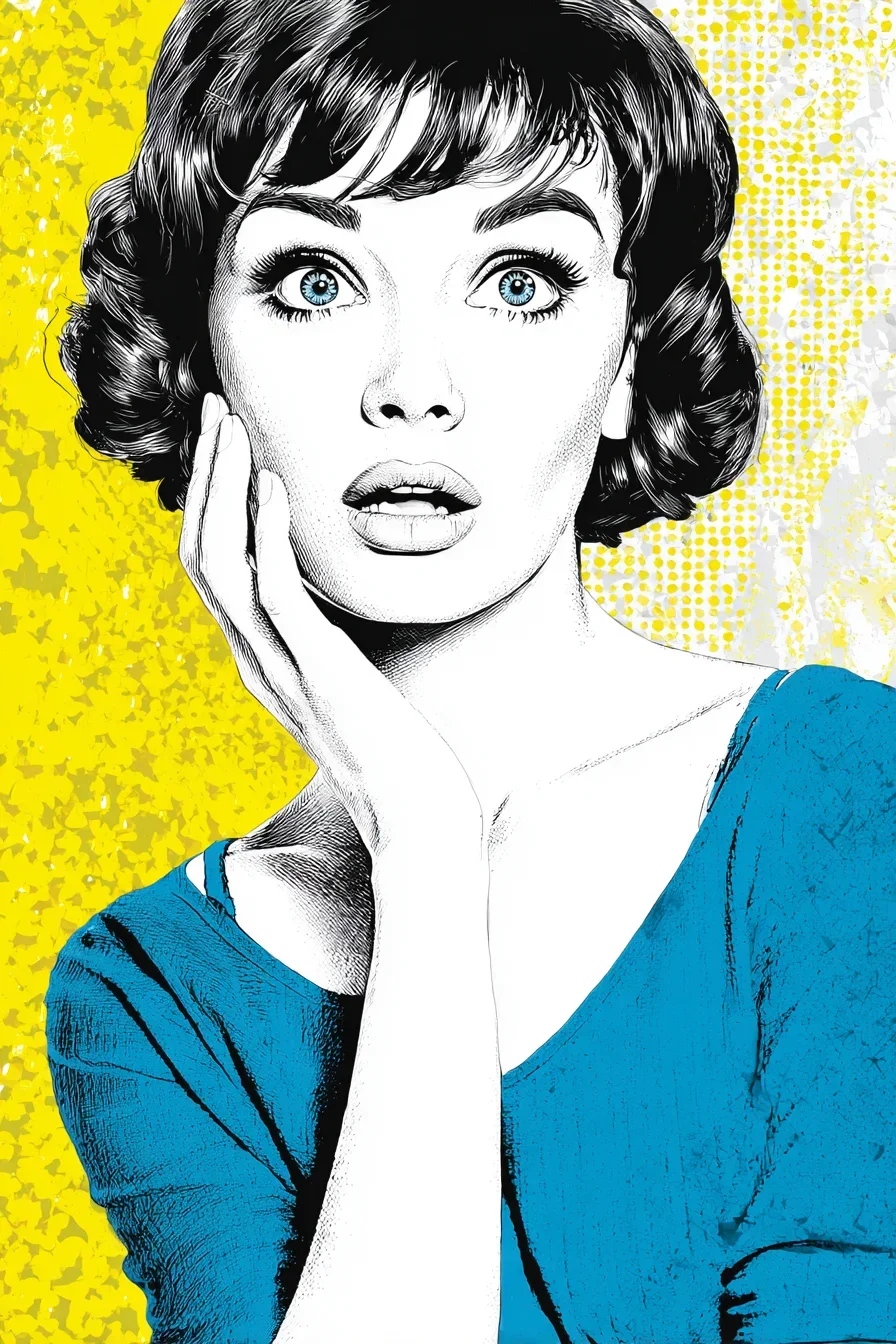 Wide-Eyed Wonder in Yellow and Teal